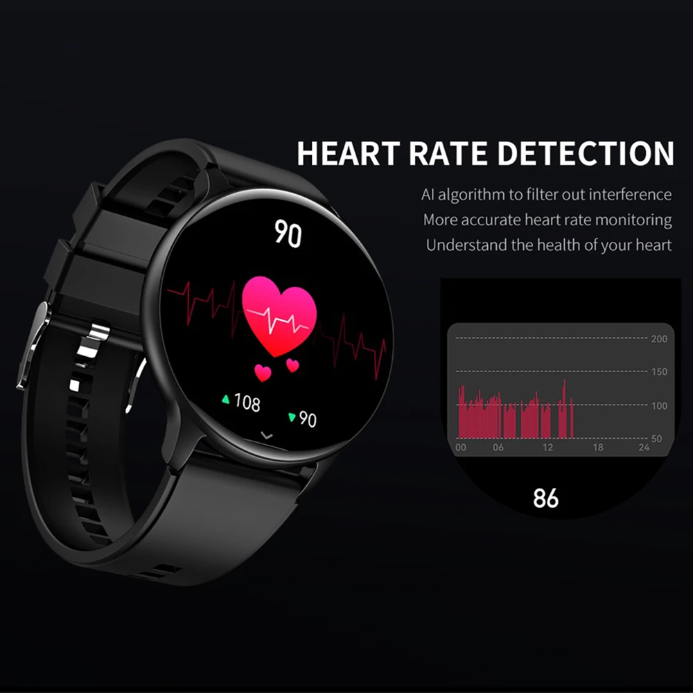 New Fashion 1.63" Sports Fitness Men Women Smart Watch Blue Tooth Call Heart Rate Blood Pressure Bracelet Waterproof Smartwatch