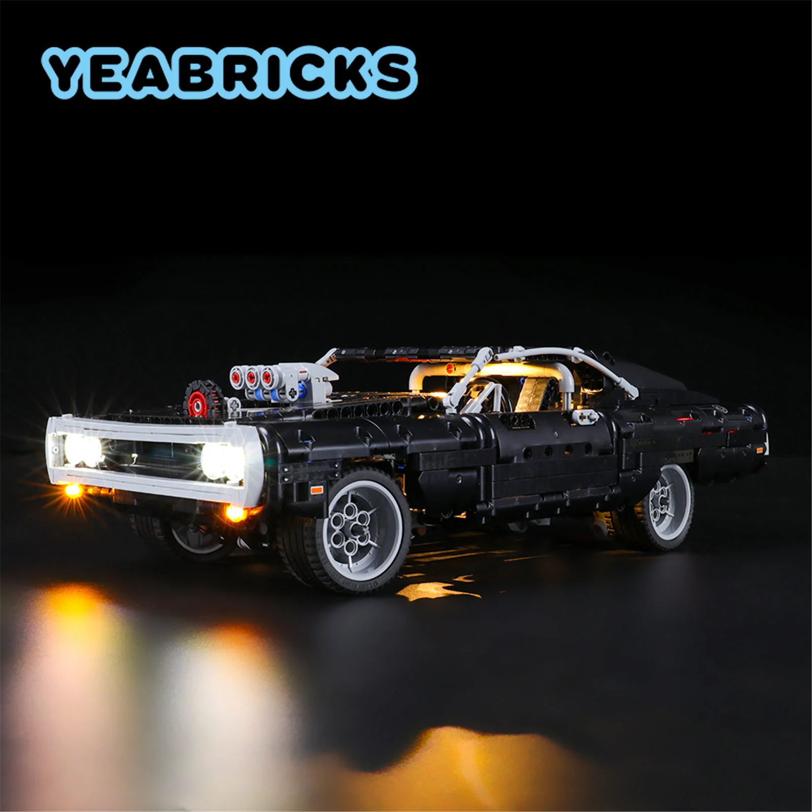 YEABRICKS LED Light Kit for 42111 Dom's Dodge Charger Building Blocks Set (NOT Include the Model) Bricks Toys for Children image 4