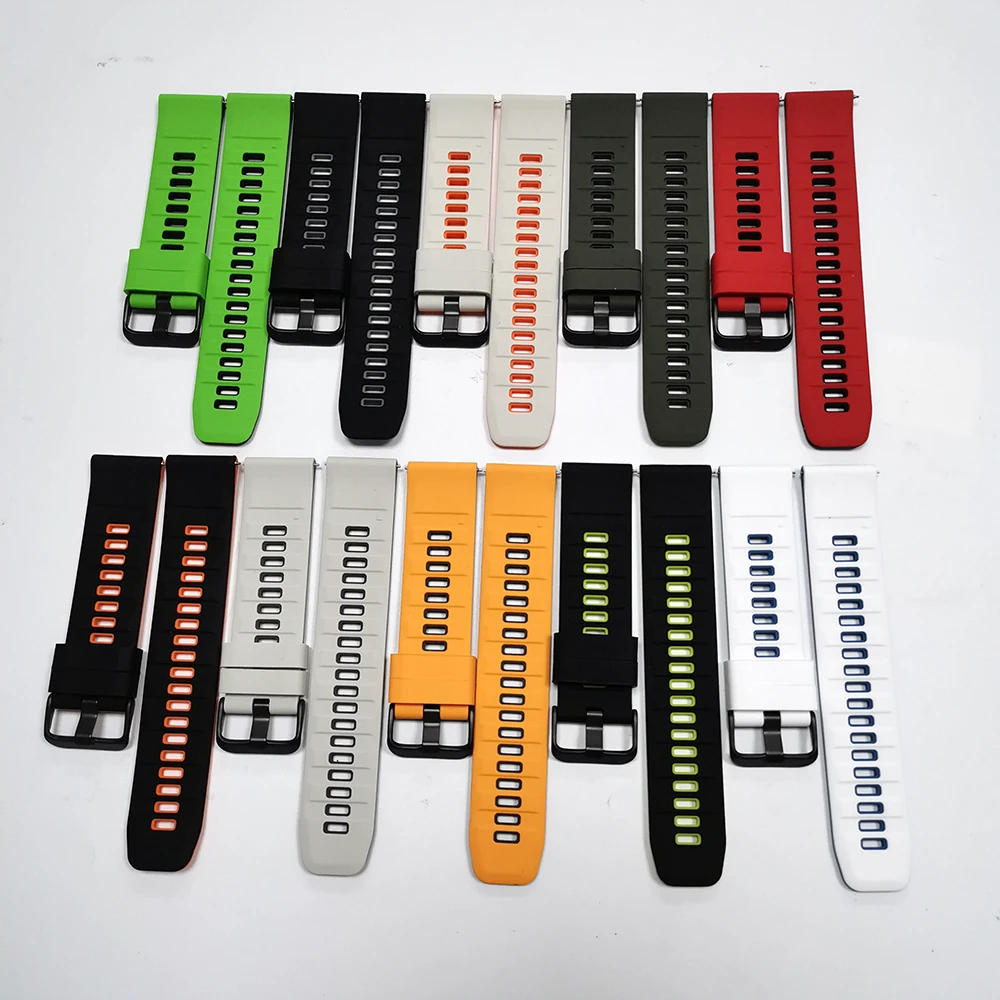 화미 아마즈핏 밸런스 2 밴드용 실리콘 스트랩 22mm, 아마즈핏 GTR3 프로 4 2 2E 47mm/Bip 6 5/스트라토스 교체용 손목 밴드