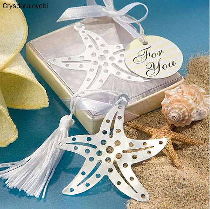 

50 PCS Starfish Bookmark Beach Wedding Party Favors Bookmark Gift Decoration For Bridal Shower Wedding Favours Bonbonniere