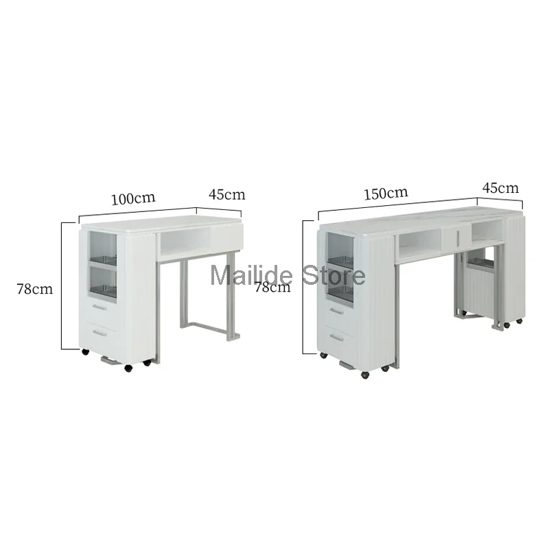 미용실용 라이트 럭셔리 네일 테이블 매니큐어 가구, 전문 매니큐어 테이블, 서랍 네일 테이블, 더블 레이어