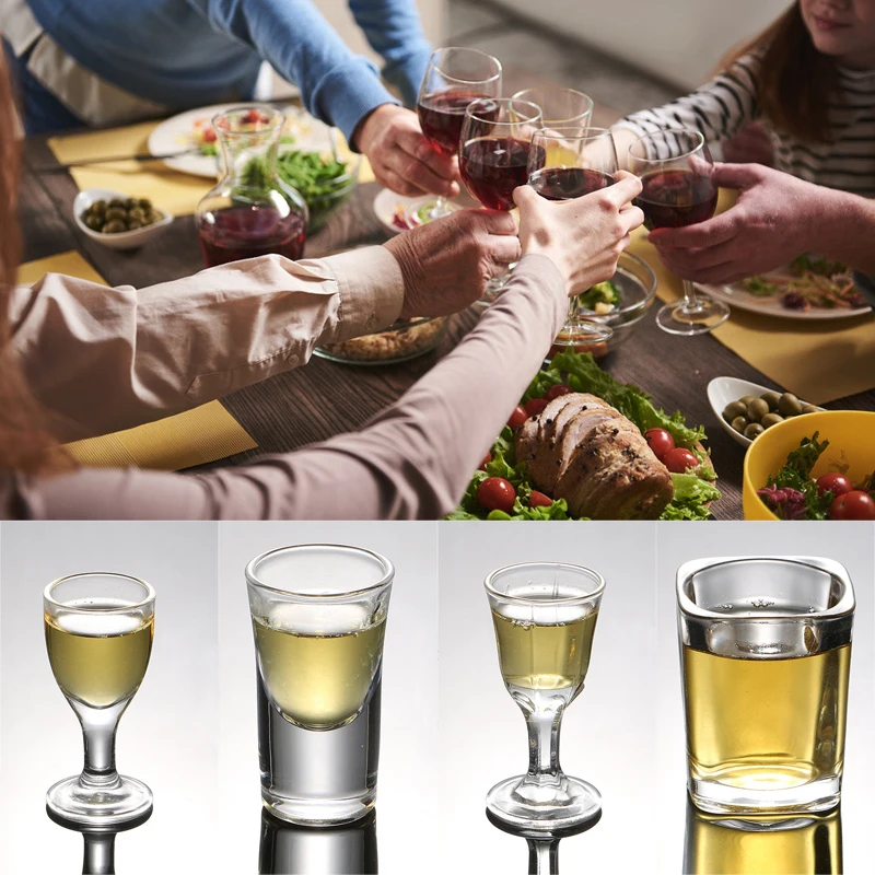 1pcs Glass Shot Cup White Wine Small Capacity Drinkware Handcrafted  Chineses Style for Whiskey Brandy Soju