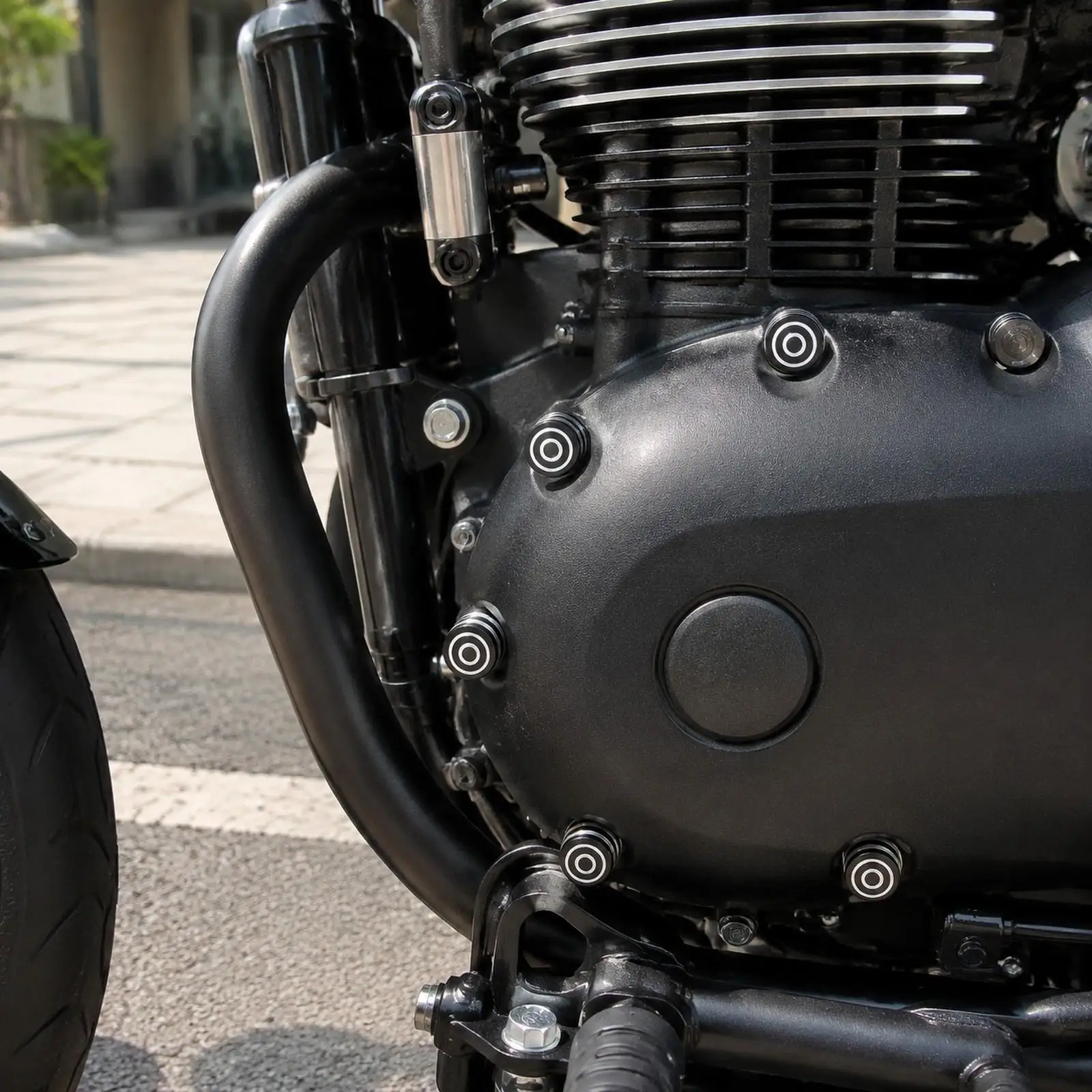 Secure Fit Motorcycle Bolt Cover for Victory Classic Cruiser T120 T-100 Bobber Black