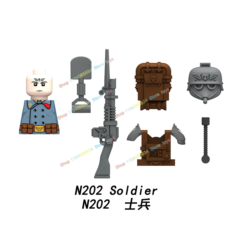 Military Game Characters Pyro Soldier Sergeant Building Blocks Action Figures MOC Accessories Helmet Weapon Kids Toys N201-208