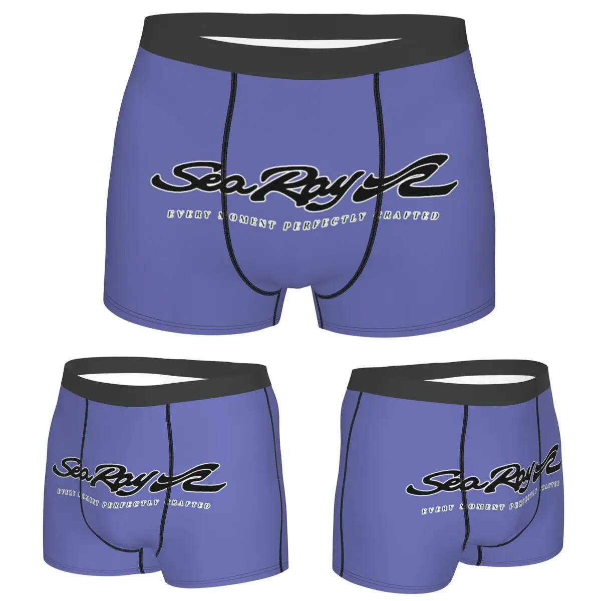 

Boxer Underpants Shorts Sea Ray Boat Black Letter Logo Panties Men's Ventilate Underwear for Homme Man Boyfriend Gifts