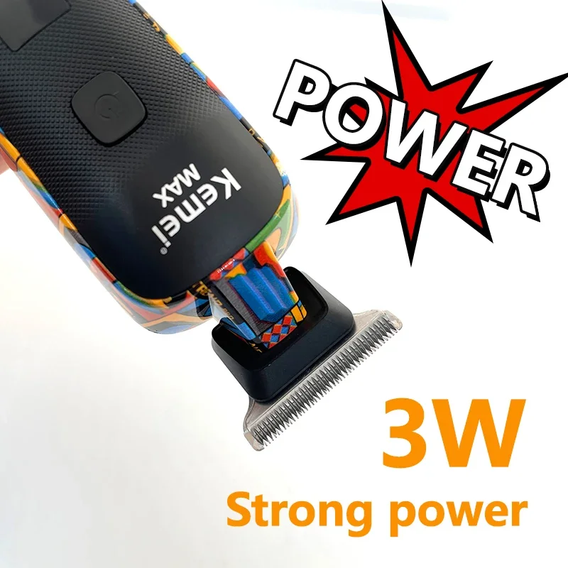 Kemei KM-MAX5090 Electric Hair Clipper Multifunctional Home Hair Trimmer Printing Graffiti Razor USB Men's Electric Shaver