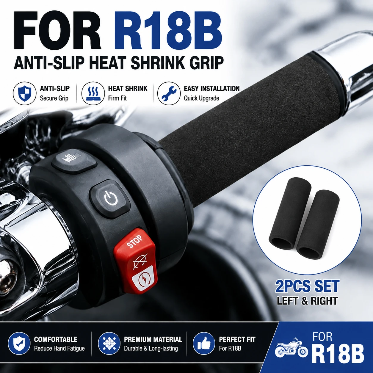 Motorcycle Handlebar Grip Covers Anti-Slip Hand Grips For R18 R18B First Edition Classic Transcontinental 2022-2023 Accessories