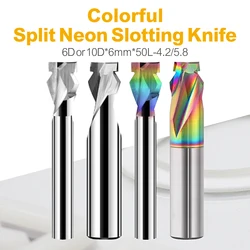 LED Lights Neon Milling Cutter Tungsten Steel Advertising Words Light Strip Engraving Cutter 6mm Colorful Slotting Tools 1PCS