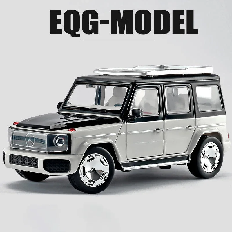 Mercedes-benz EQG modelo de coche de aleación, vehículo de juguete de Metal fundido a presión, sonido y luz, coche extraíble, alta simulación, regalos para niños, 1:24