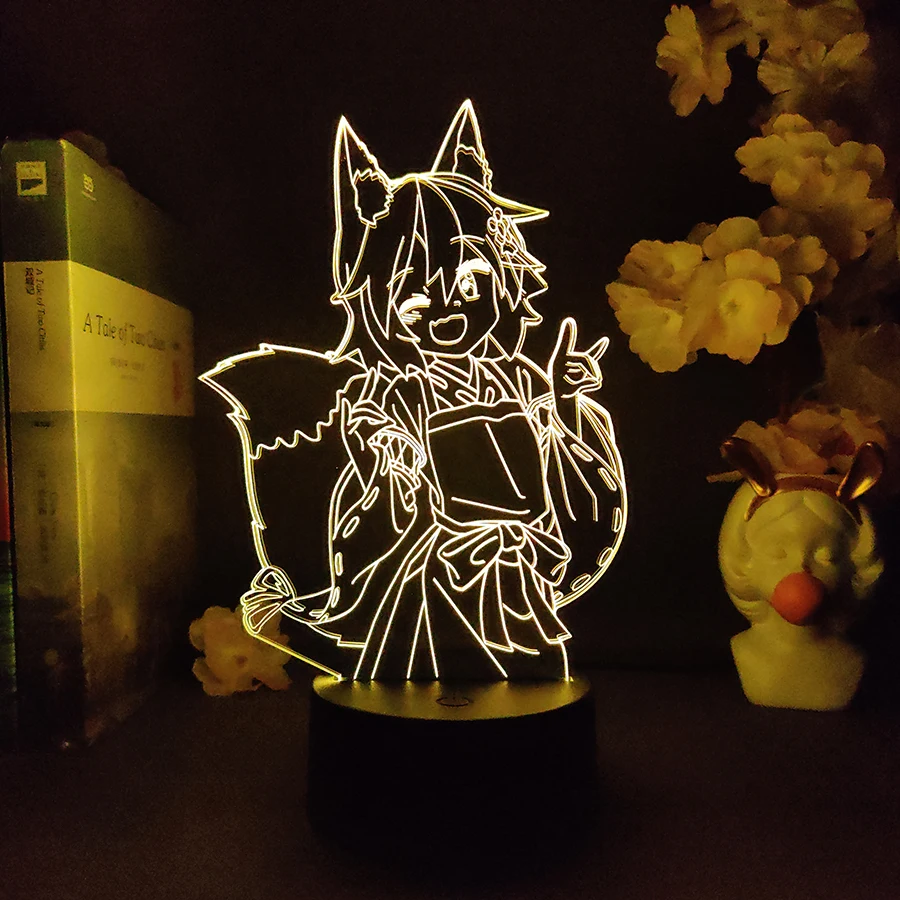 The Helpful Fox Senko Anime Lamp Led Light for Bedroom Decoration Birthday Gift Room Decor 3d Lamp Sewayaki Kitsune No Senko San