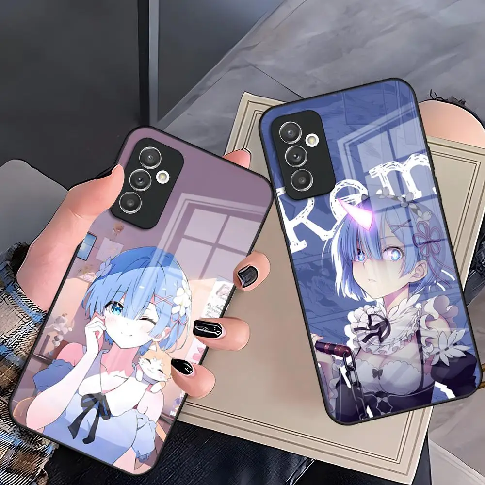 Funda de teléfono con dibujos animados de Anime R-ReZero para Samsung S26 S25 Plus S20 S20 Plus S22 Ultra S23 FE S21 Plus S21 Ultra, cubierta de cristal