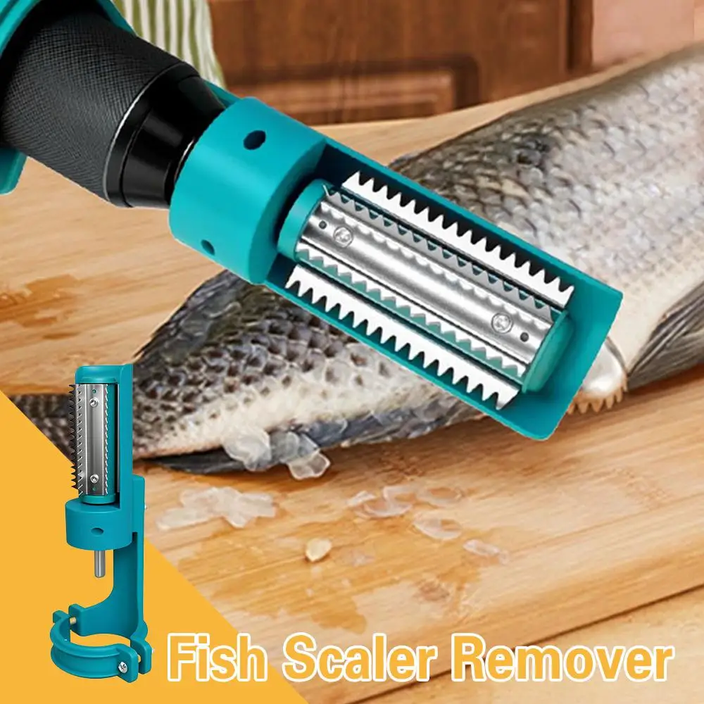 Electric Fish Scaler Remover Powerful Cordless Fish Scale Tool with ABS Guard for Seafood Market Home Kitchen