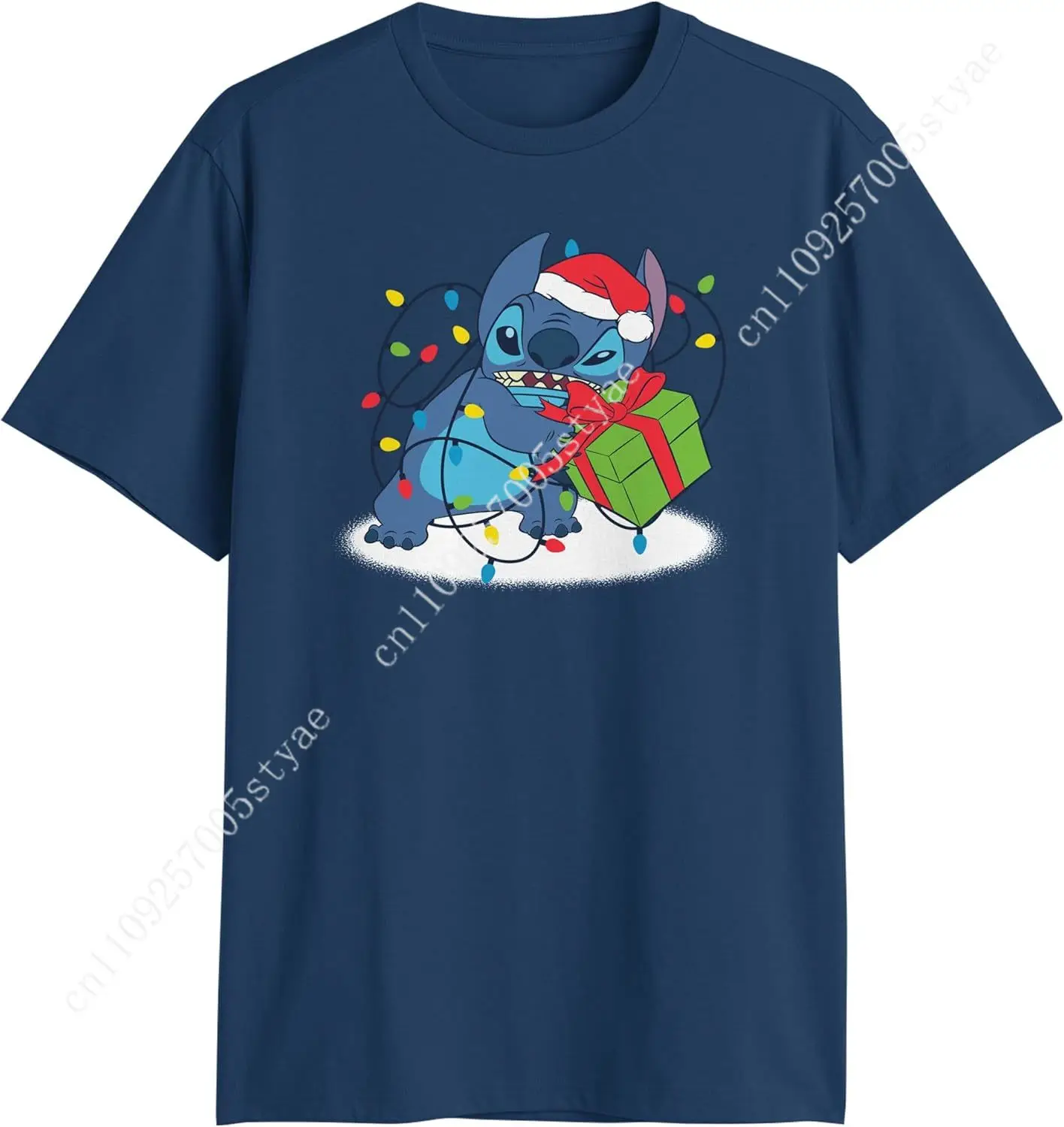 

Disney Lilo and Stitch Christmas Lights Gift Naughty or Nice T-Shirt