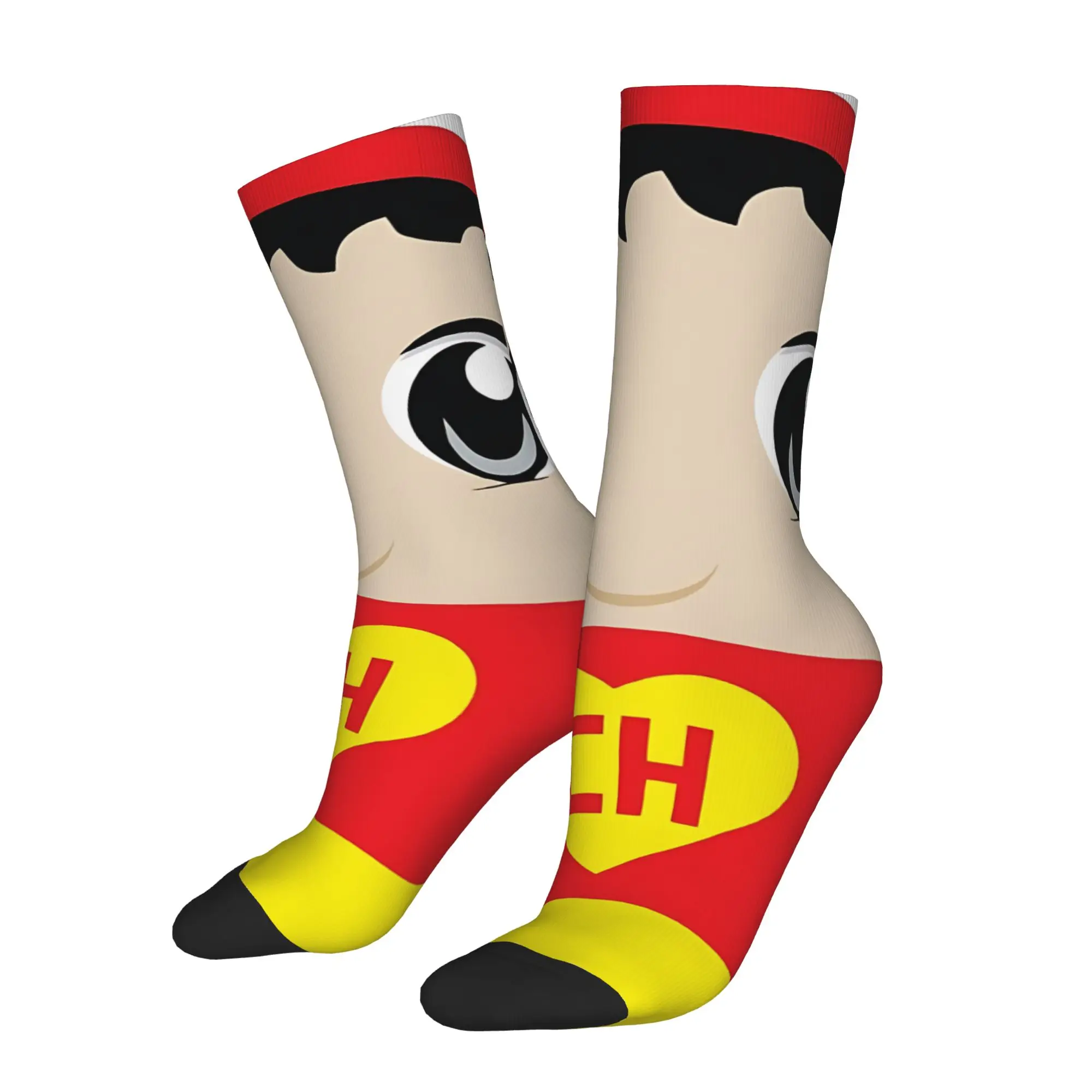 

1 Pair Happy Funny Men's compression Sock The Red Suit of Hope Vintage Harajuku Chapolin Colorado CH Hip Hop Crew Crazy Sock