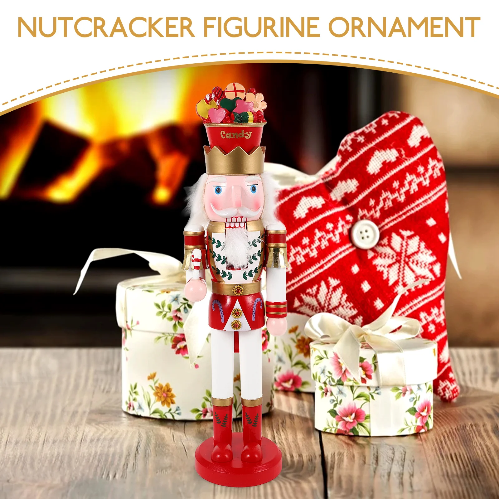 

Christmas Nutcracker Decor Wooden Colorful Tall Home Tabletop Mantel Decoration Xmas Ornament Party Favor