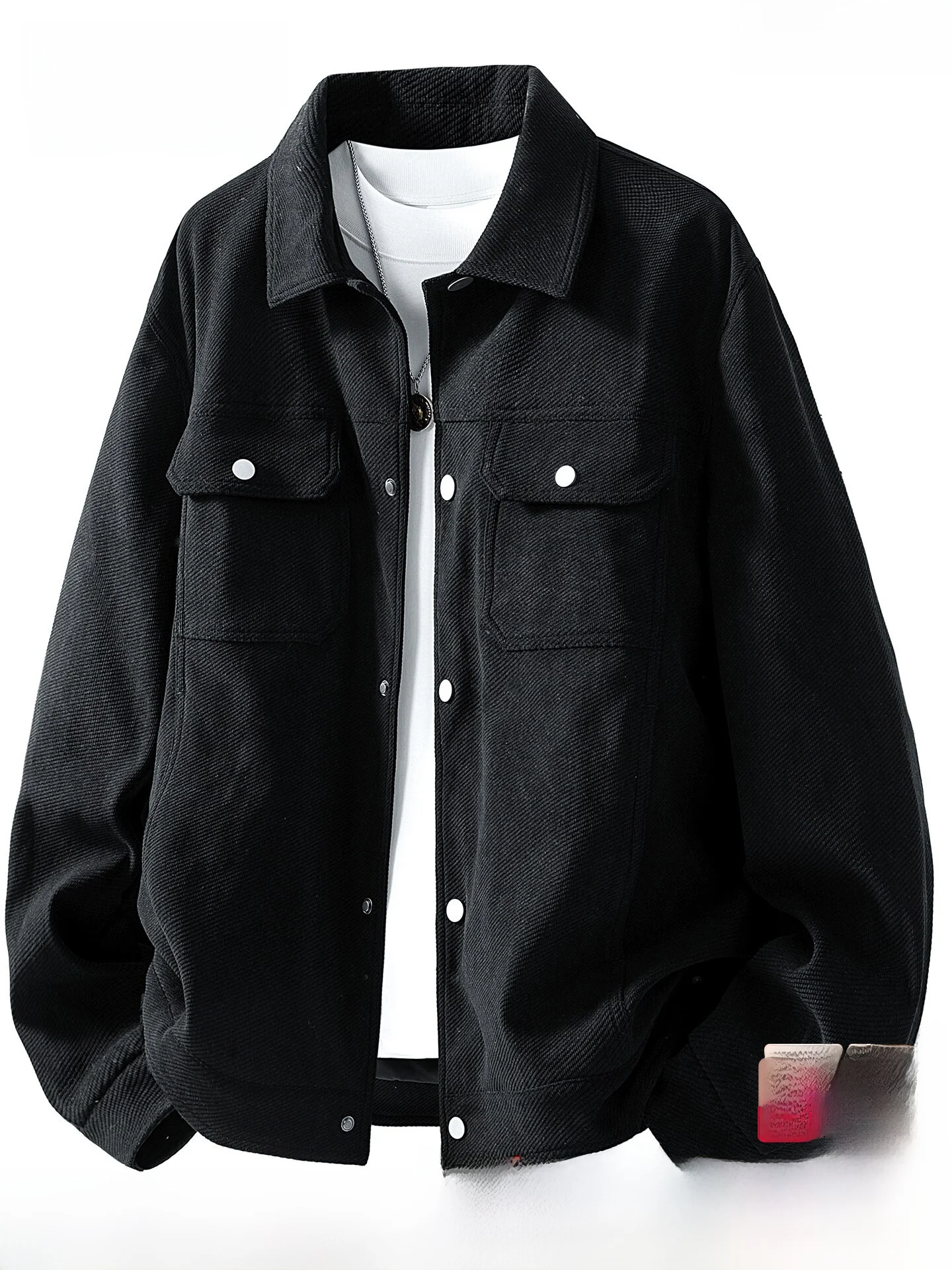 Lormen Men's Fashionable Casual Collared Jacket 2026 Autumn New All-Match  Color Easy-To-Maintain Outerwear Coat