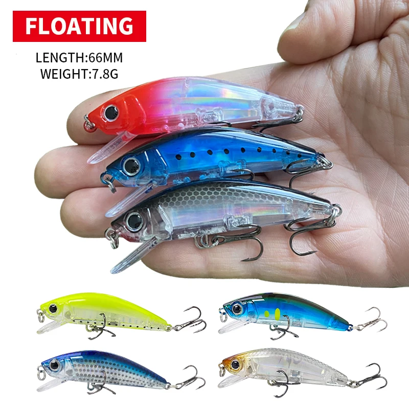 66MM 7.8G Floating Minnow Jerkbait Wobblers Pike Trout Carp Fishing Lure Stream Isca Artificial Bait Topwater Hard Bait 9138