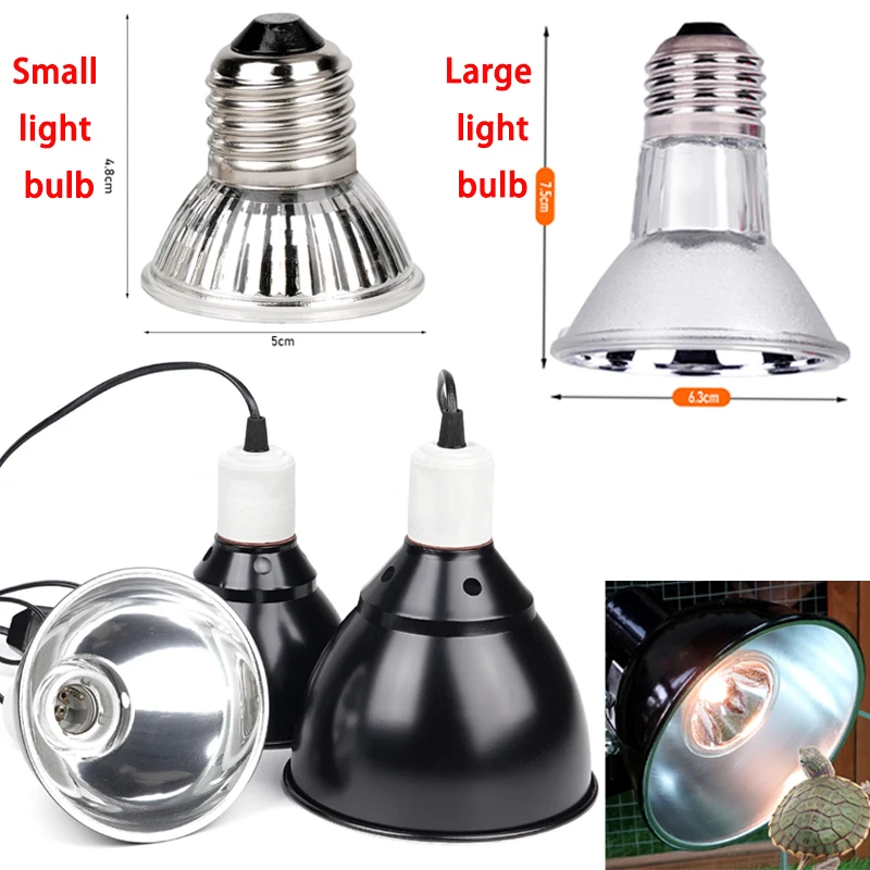 UVA+UVB Reptile Lamp Bulb Reptile Heat Lamp Lampshade US EU Plug Turtle Basking Heating Light Aquarium Temperature Controller