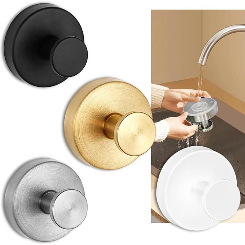 Stainless Steel Suction Cup Hook Waterproof Wall Mounted Hooks Punch-free Kitchen Bathroom Wall Hanger For Towel Clothes