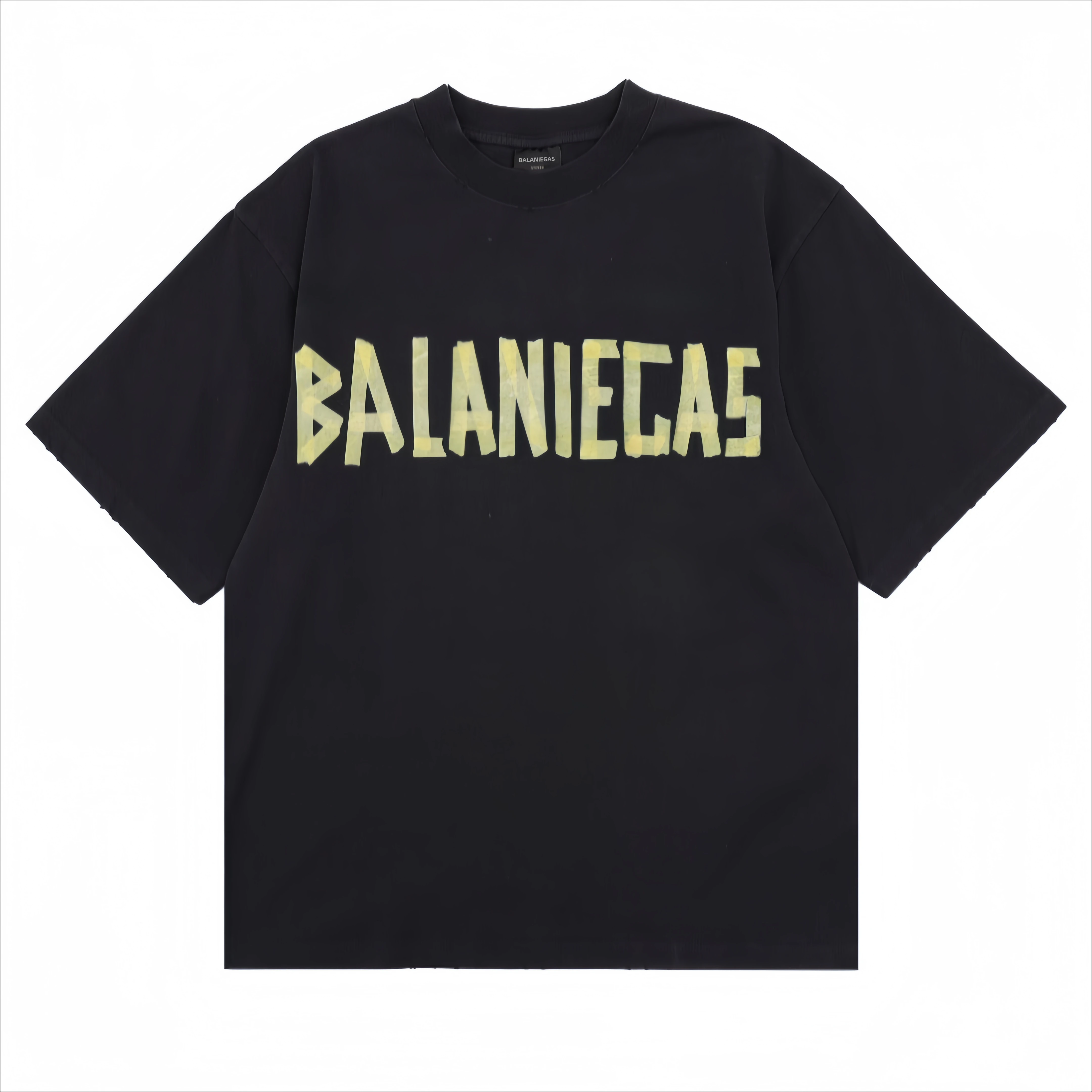 

Balaniegas B Home Loose Top Destroy Tape Two Sides Short Sleeve Men's and Women's Printed Alphabet Crew Neck T-Shirt Tracksuit
