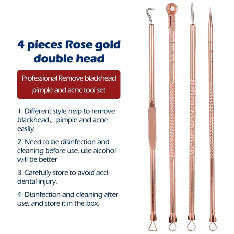 4PCS Blackhead Comedone สิวสิว Belmish EXTRACTOR สูญญากาศ Blackhead Remover เครื่องมือช้อน Face Skin Care เครื่องมือทําความสะอาด
