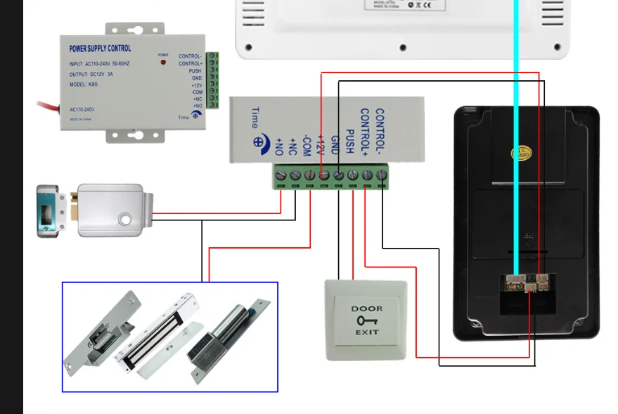 WiFi Video Intercom System, telefone sem fio vídeo da porta, kit Doobell, elétrico magnético parafuso greve Lock, telefone móvel APP desbloquear, 7"