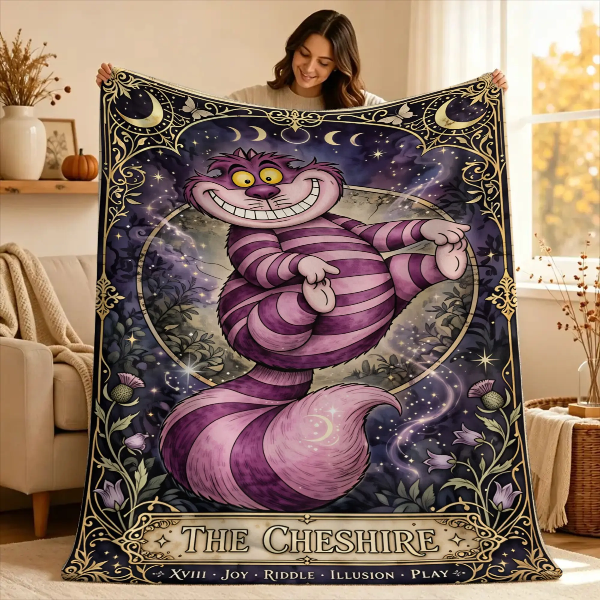 Alice Cheshire Cat  Blankets  Travel Office Flannel Throw Blanket For Couch Bed Soft Warm Custom Quality Bedspread Gift