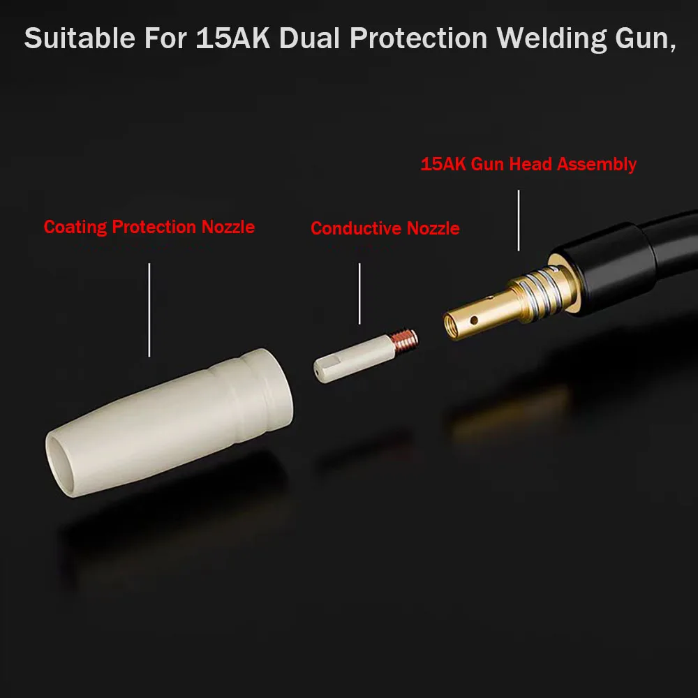 15AK New Coating Protection Nozzle Non Stick Welding Slag European Style Airless Gas Protection Gun Barrel Protective Cover