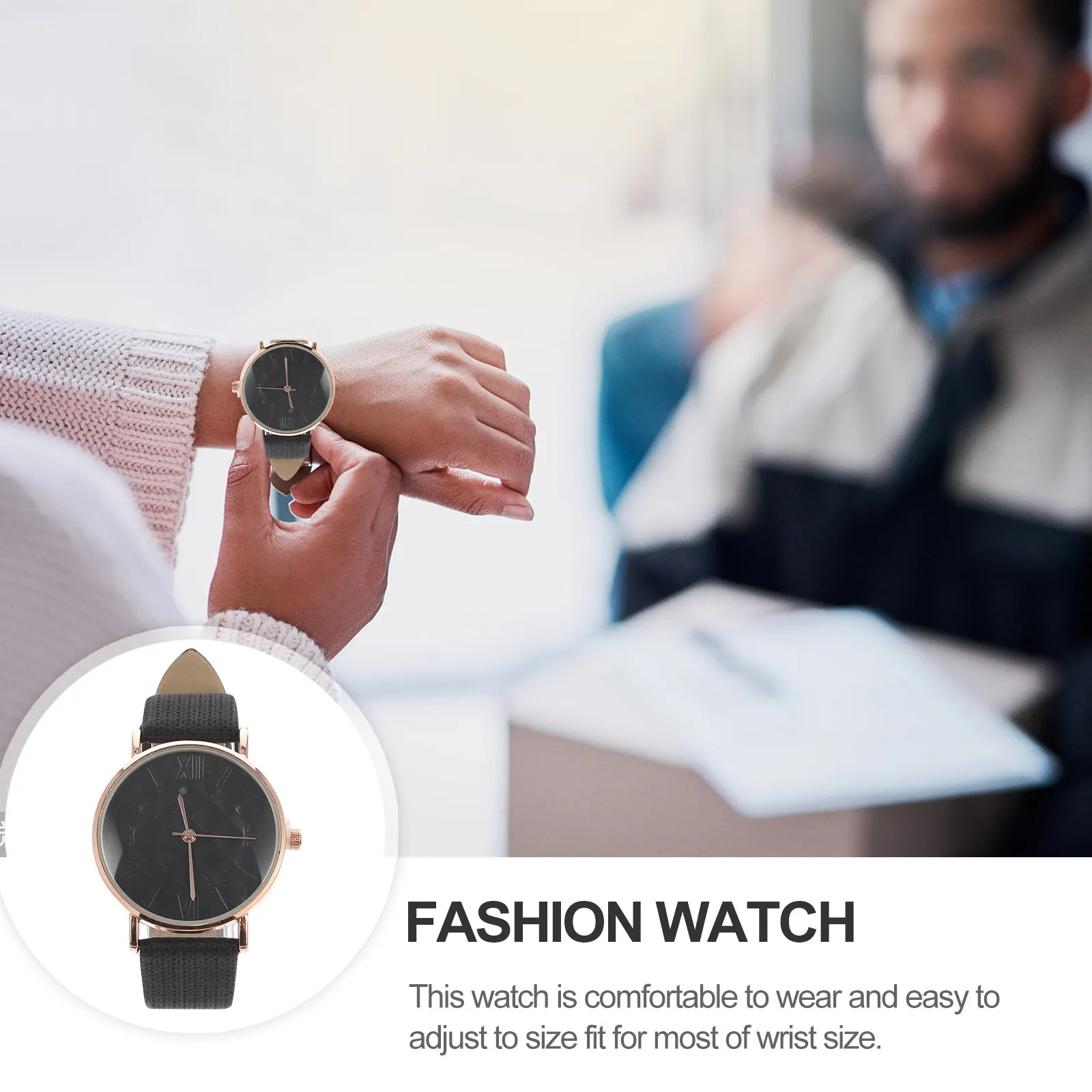 1Pcs Striped Belt Design Lady Watch Roman Numeral Dial Fashion Quartz Watch for Women Comfortable Adjustable Wrist Size Daily