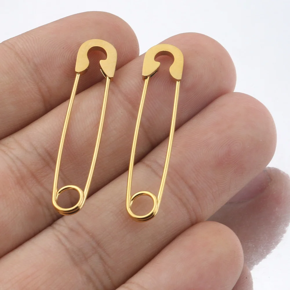 5pcs Safety Pin Stainless Steel Brooch Gold Plated Pins DIY Badge Craft Findings DIY Sewing Jewelry Making Supplies Wholesale