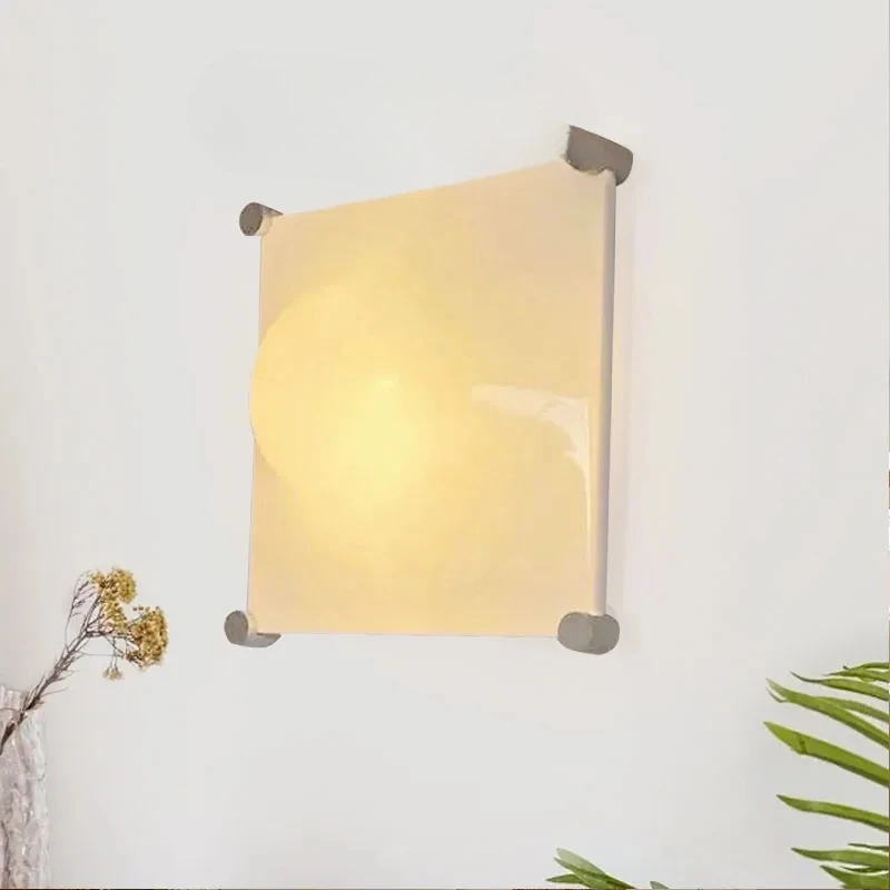 الحديثة الحد الأدنى مربع كريم الأبيض الزجاج ضوء السقف غرفة المعيشة مطعم غرفة نوم المطبخ LED مصباح معلق ديكور المنزل #5