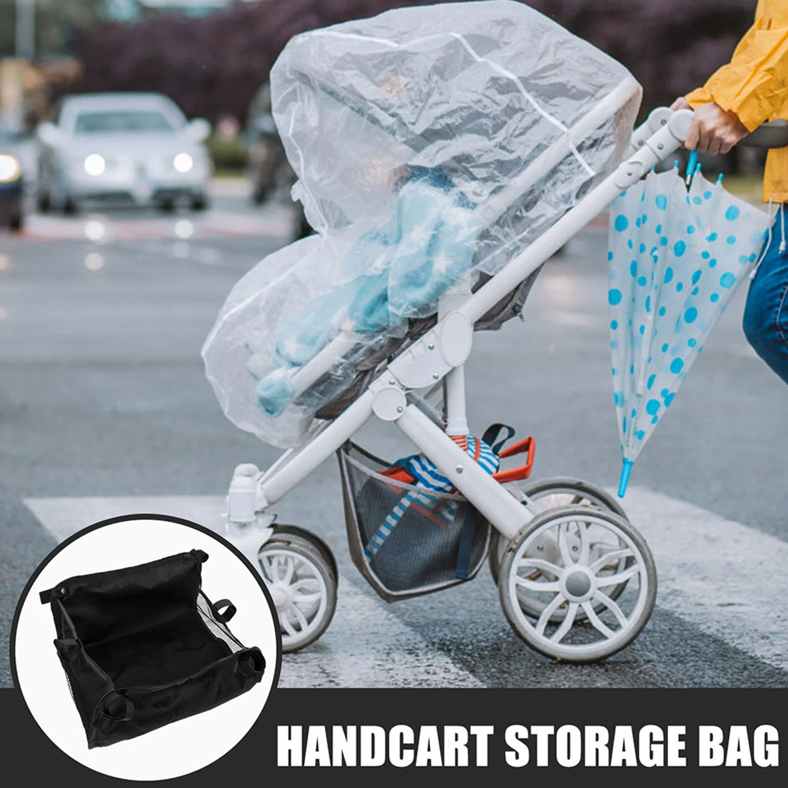 2 stücke Große Kapazität Korb Unter Kinderwagen Lagerung Tasche Einfach Installieren Universal Kinderwagen Boden Organizer Für Baby