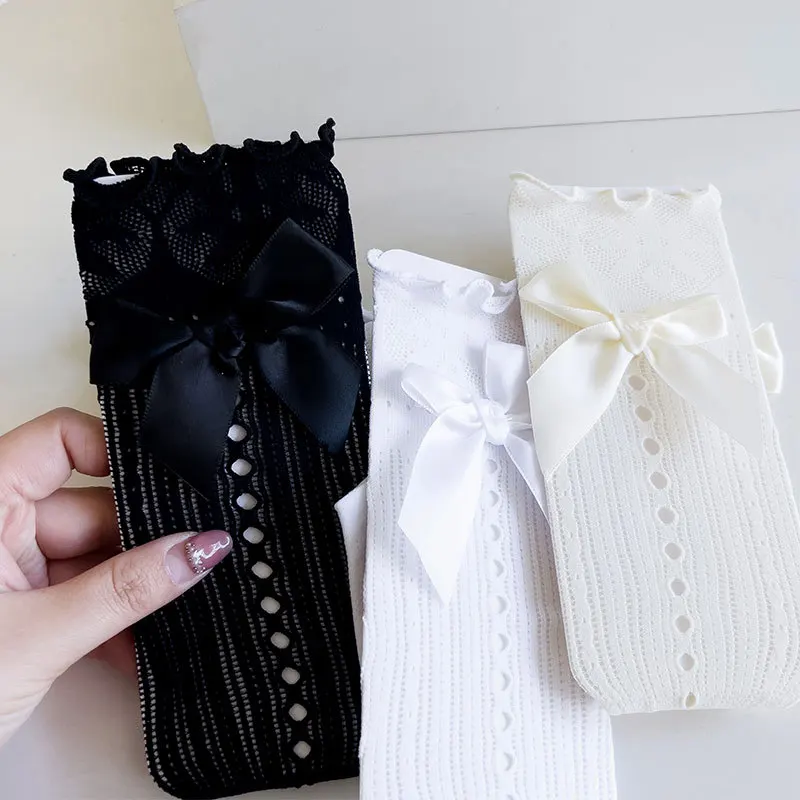 Socks girls stockings spring and summer Princess bow lace socks Japanese JK calf socks factory wholesale.