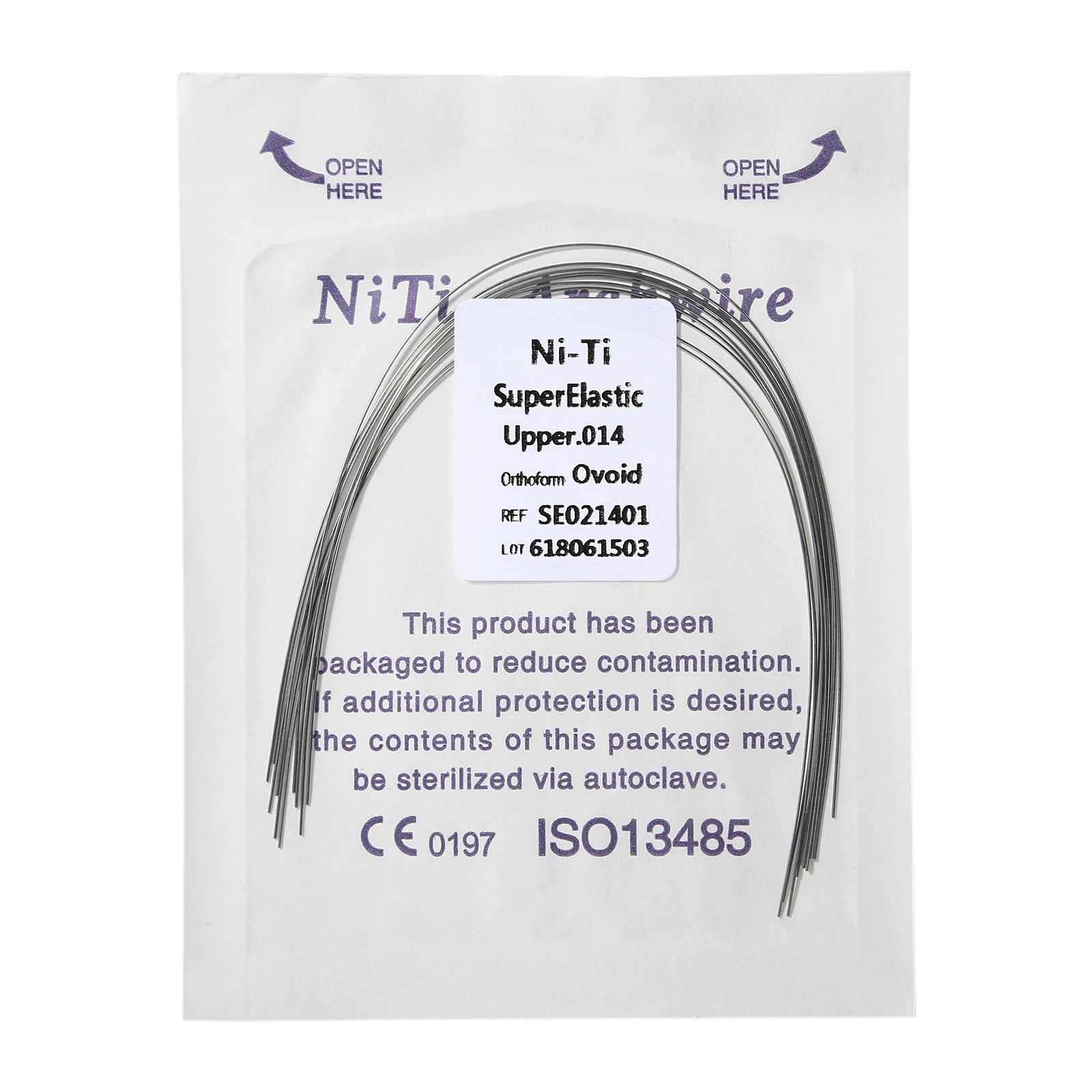 100Pcs Dental Orthodontic Arch Wires Ovoid Form Rectangular Super Elastic Niti Archwires Dentist Accessories for Ortho Braces