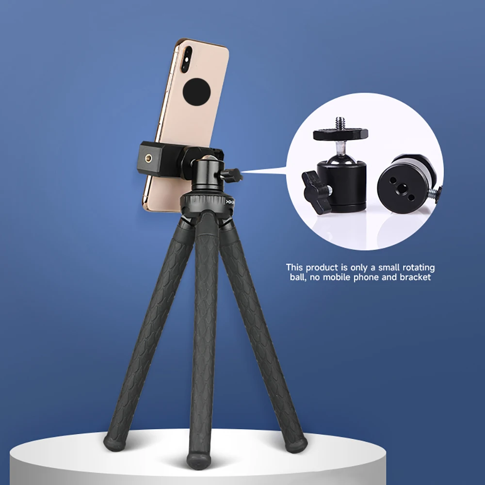 MIAOTU 2 in 1 Ball Head Dual Use with 1/4 Screw Mount 360° for Camera Phone Holder Speedlite Tripod Selfie Stick