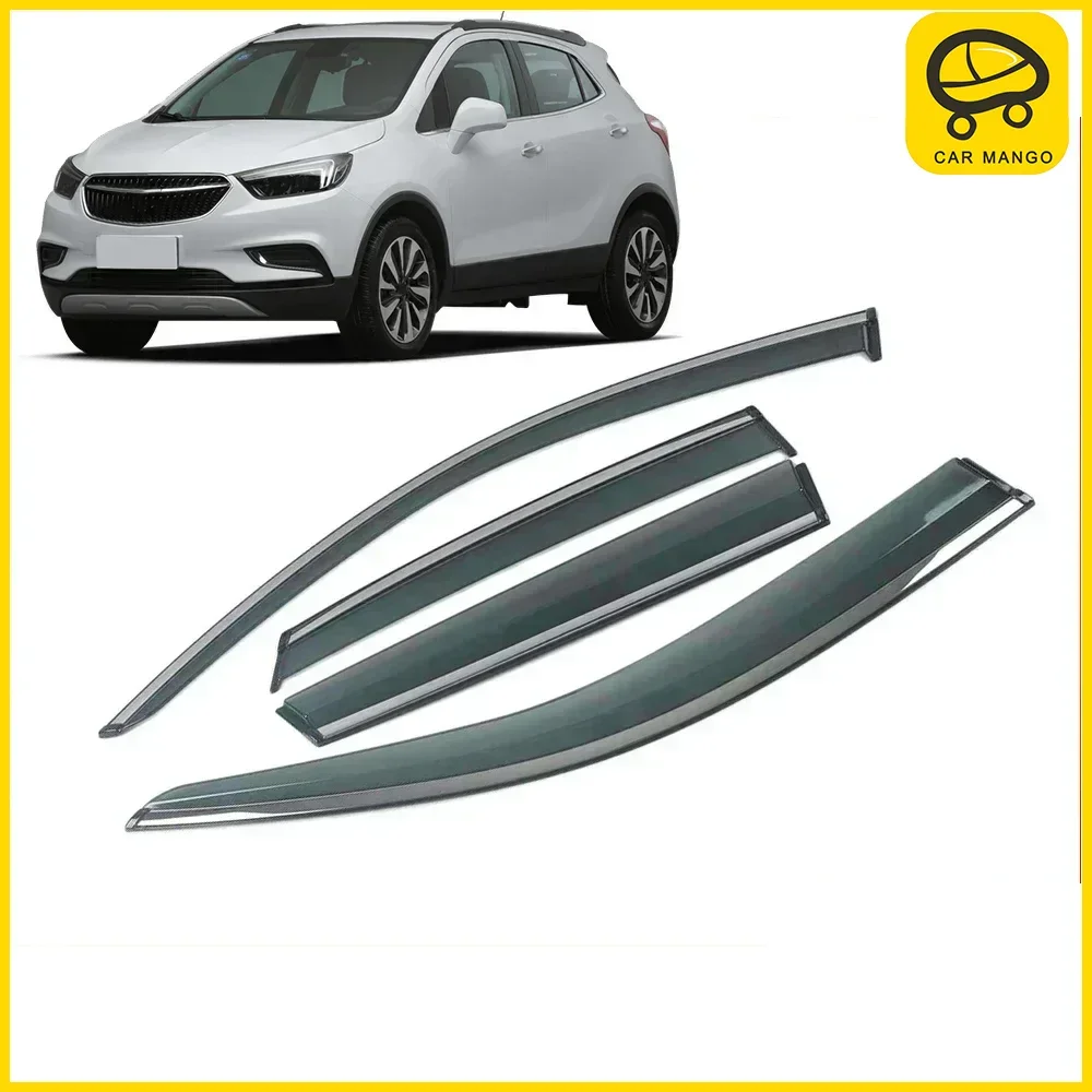 

Chrome Strips Rain Guards for BUICK ENCORE/Opel Mokka/Holden Trax 2013-2018 Window Visor Wind Deflectors Door Visor Vent Shades