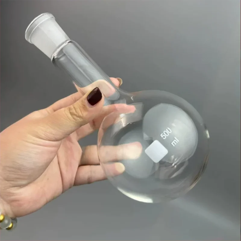 

Long neck flask standard ground mouth 19#24# glass round bottom flask heating bottle heating reactor