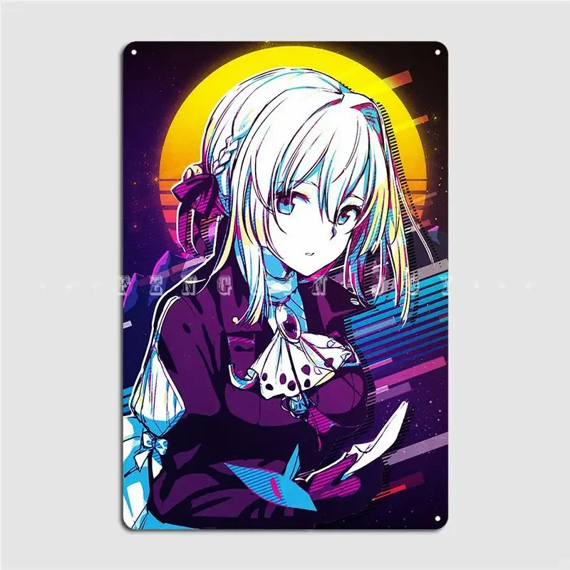 Violet Evergarden Metal Plaque Poster Cinema Living Room Pub Garage Funny Mural Painting Tin Sign Posters