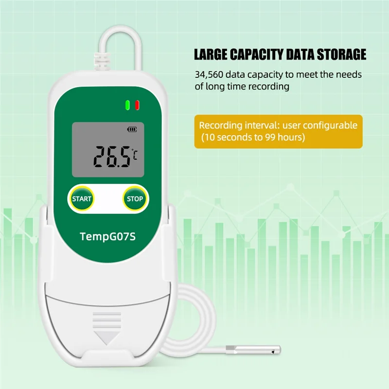 ABKI-USB Registrador de dados de temperatura e umidade Reutilizável RH TEMP Registrador de dados Medidor de gravação de umidade Tempg07s