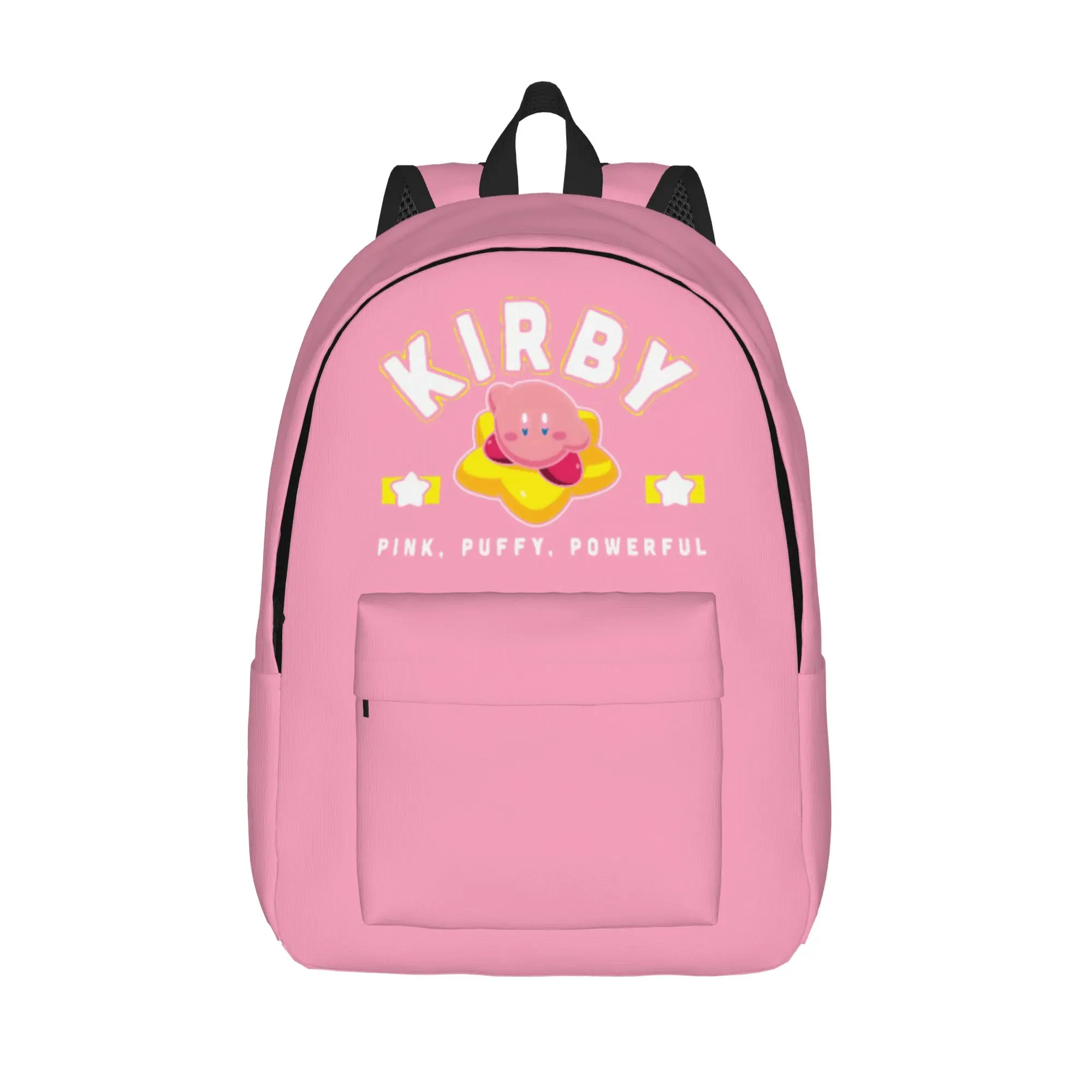 

pink kirbys funny game Backpack for Men Women Teenage High School Work Daypack College Shoulder Bag Gift