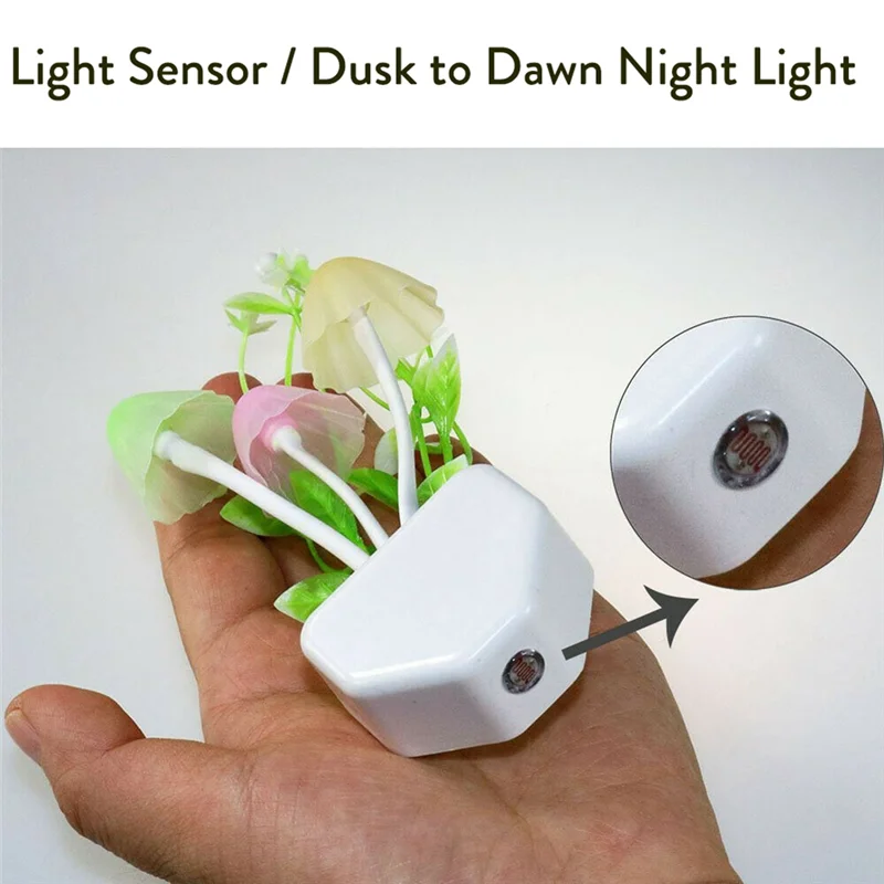 BAAU 2 pièces champignon LED veilleuse applique avec feuille de mauvaises herbes économie d'énergie chambre lampe prise américaine