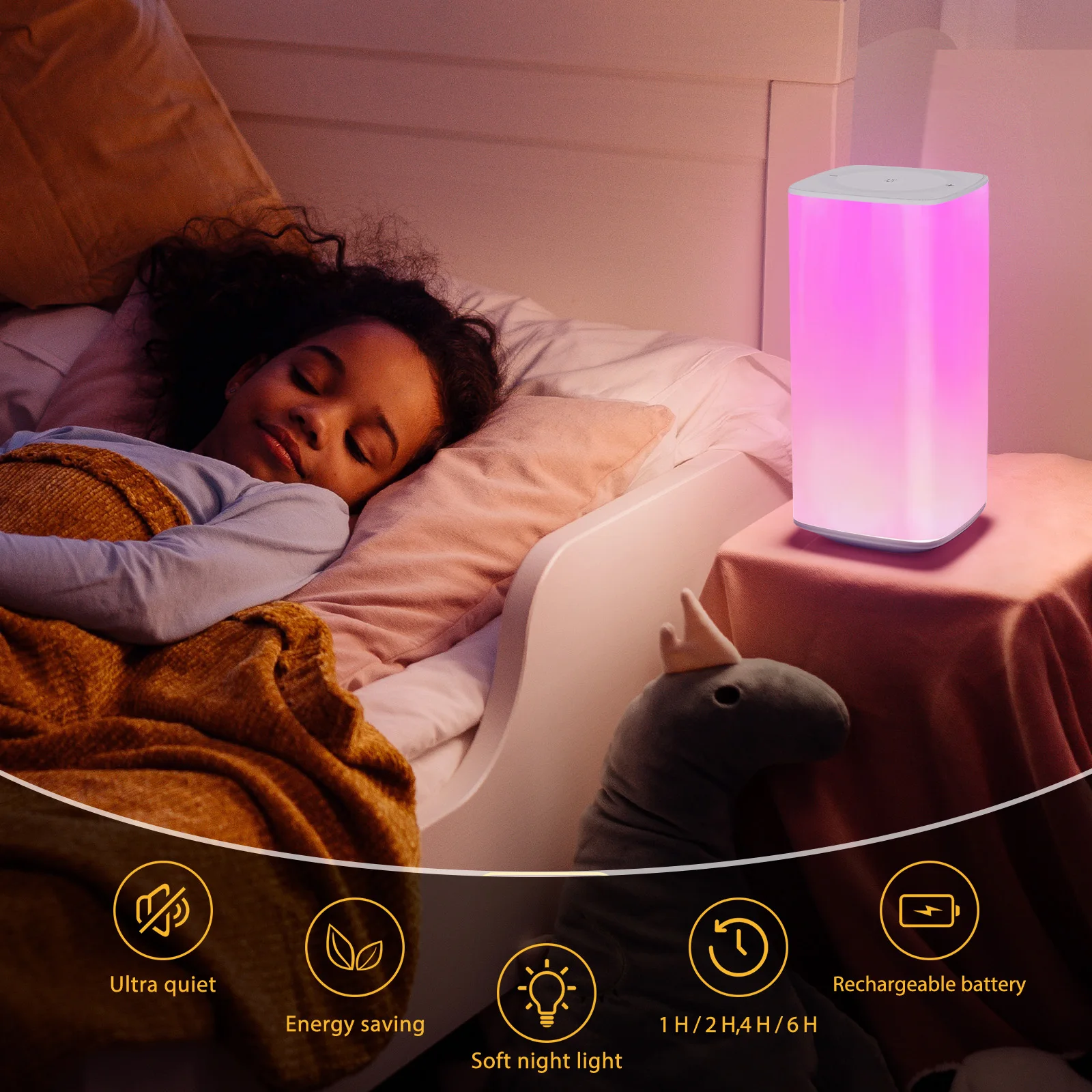 Touch Color Changing Night Light, Bedroom Bedside Light, Remote Control Desk Light, Dimmable, Timed Shutdown, USB Charging