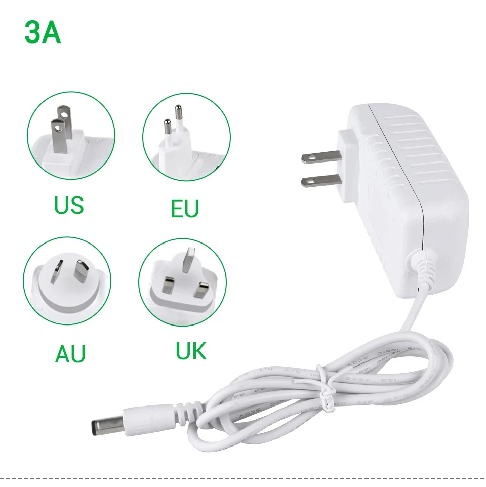 Zasilacz LED 12V 24V Zasilacz AC na DC Transformator Zasilacz LED 1A 2A 3A Wtyczka EU US UK AU do paska