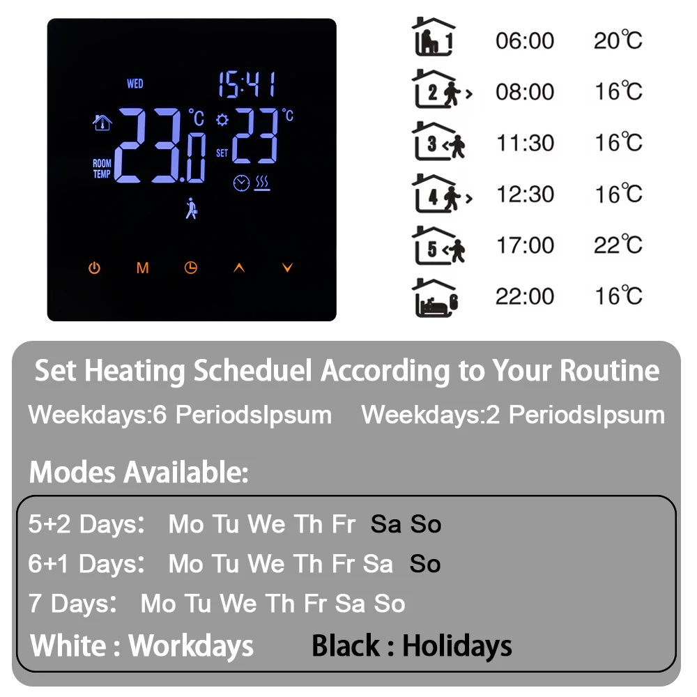 Tuya casa inteligente wifi termostato de aquecimento piso aquecimento trv água caldeira gás temperatura termorregulador para google casa alexa