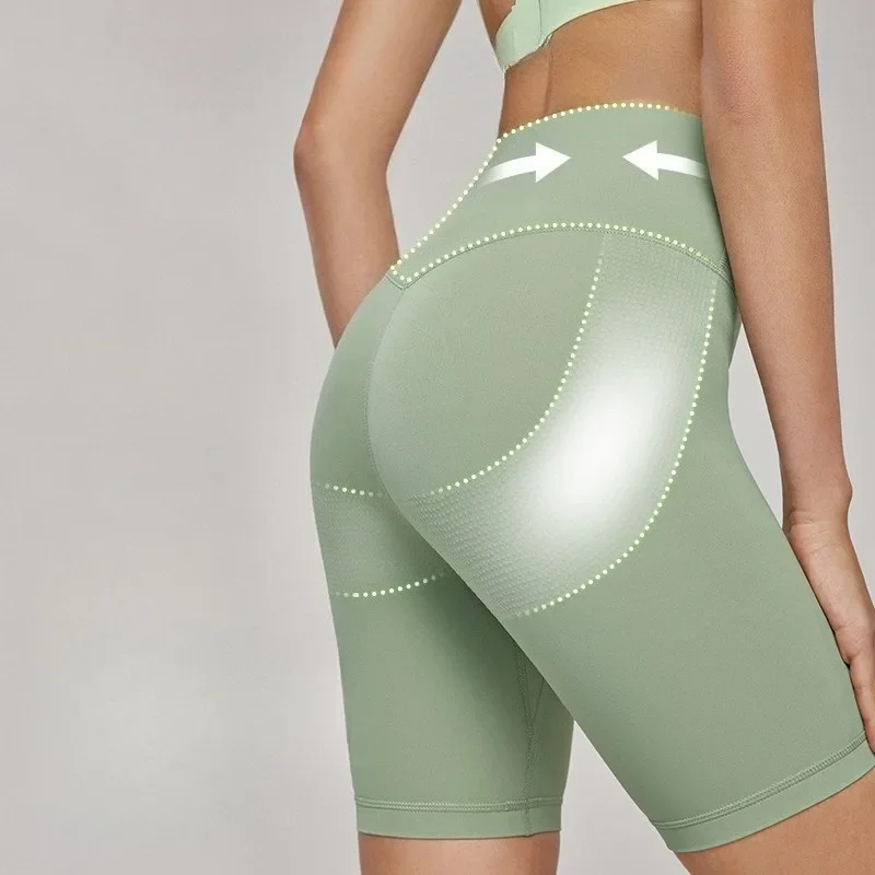 Lycra Sports Shorts for Women Wearing Tight Antibacterial Bird Crotch Yoga Shorts Summer Side-seamless Fitness Shorts