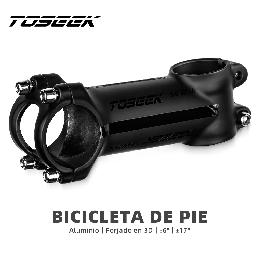 TOSEEK-vástago de manillar de bicicleta de aluminio ultraligero, vástago de bicicleta de montaña de 6/17 grados, potencia de 50mm-120mm, 31,8mm