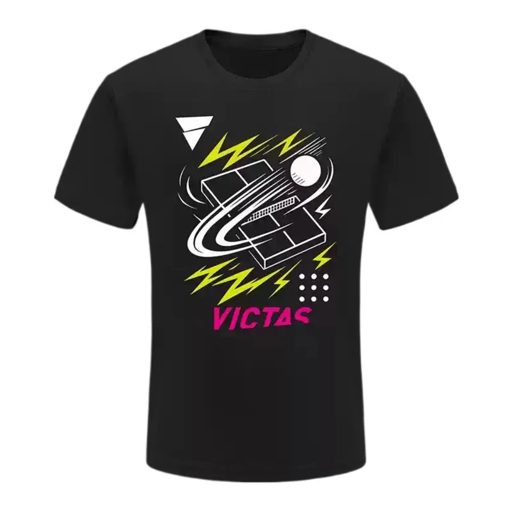 Camiseta de tênis de mesa VICTAS, uniformes de treinamento de tênis de mesa super masculinos e femininos, camisetas de tênis de mesa de manga curta, camisa esportiva