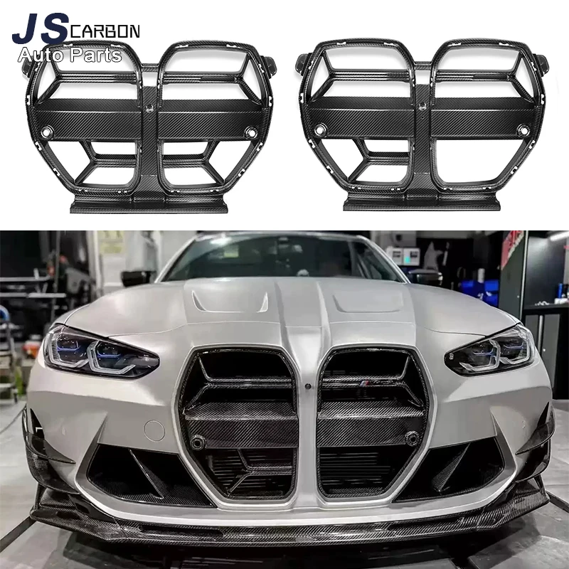 For BMW M3 M4 G80 G82 G83 2021+ Dry Carbon Fiber grille CSL Style Car Front Bumper Air Intake Grills Bumper Air Intake Grill