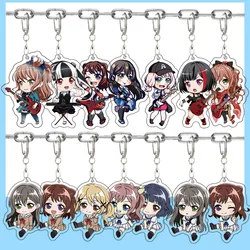 Anime BanG Dream Acrylic Keychain Cartoon Figure Toyama Kasumi Hanazono Tae Ushigome Rimi Pendant Keyring For Girls Gift 6cm