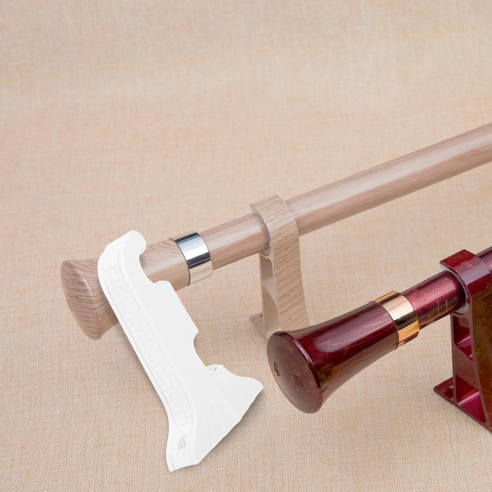 

4pcs Curtain Rod Bracket Plastic Double-Slot For 26-28Mm Rods Dual Layer Drapery Support Wall Mounted Window Hardware Holder